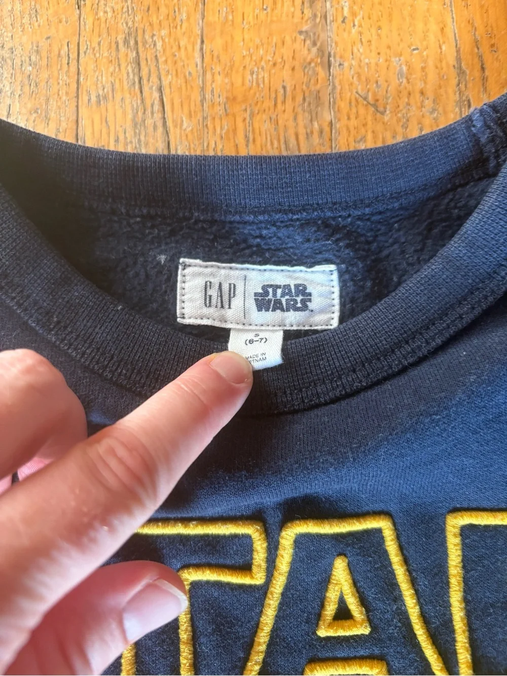Gap Star Wars Kids Navy crewneck Sweatshirt with Yellow Logo
